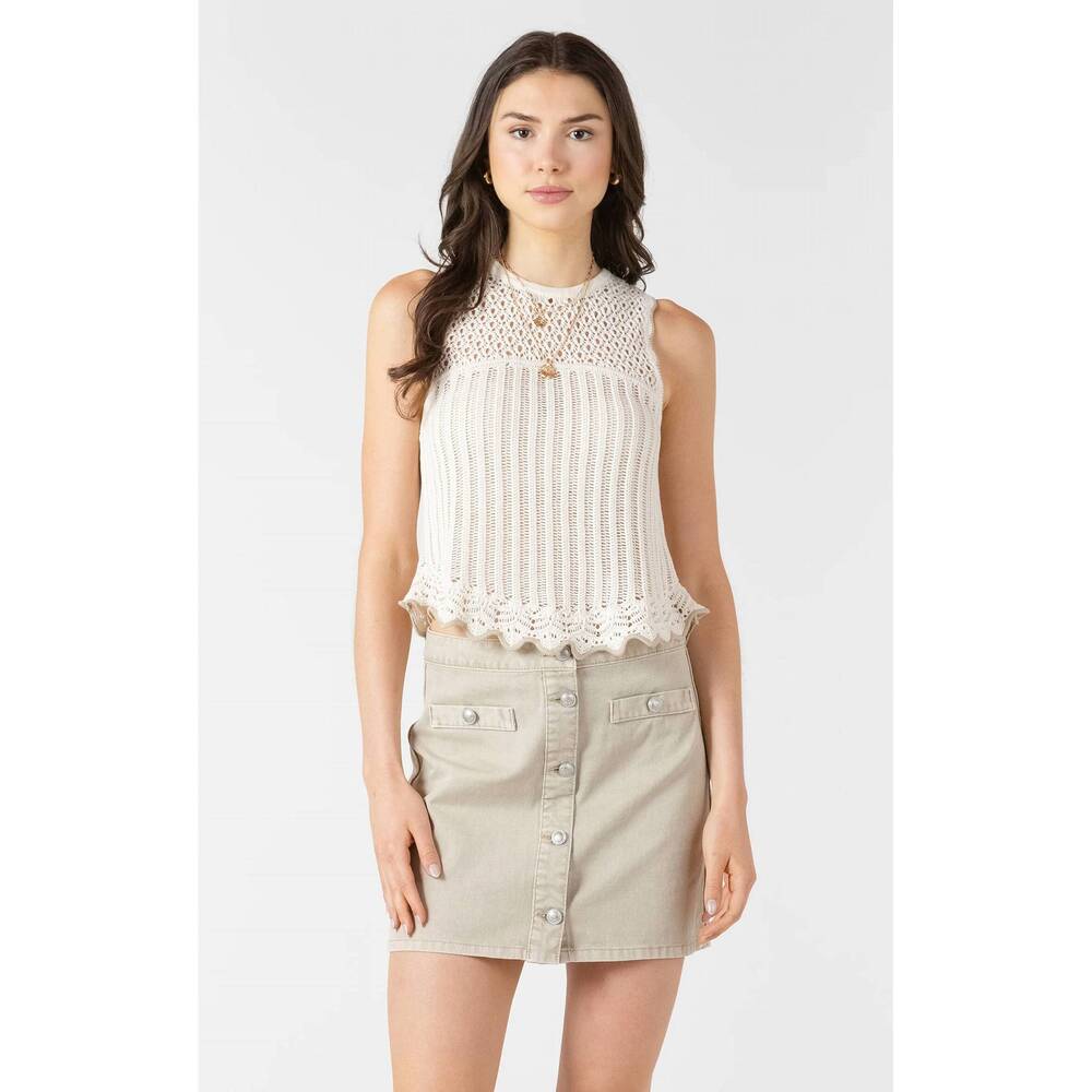NEW DEX bloom crochet tank top in ivory